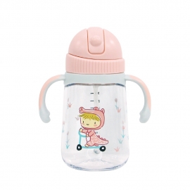 ABF681PIK – Bình nước trẻ em bằng nhựa tritan 350ml – Màu hồng